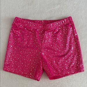 Danskin Now | Gymnastics Leo Shorts Bright Pink/Metallic Silver (M 7-8)